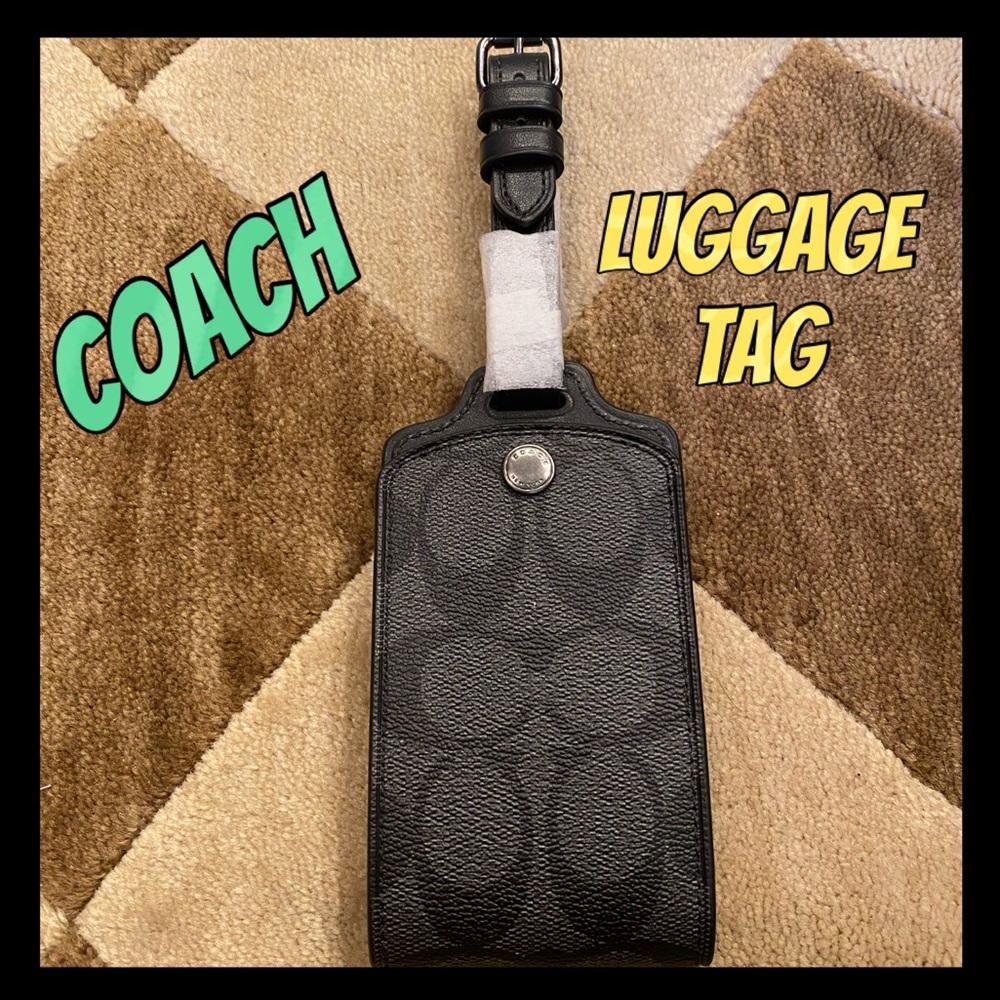 🎉NWT 🎉Coach Black signature luggage tag